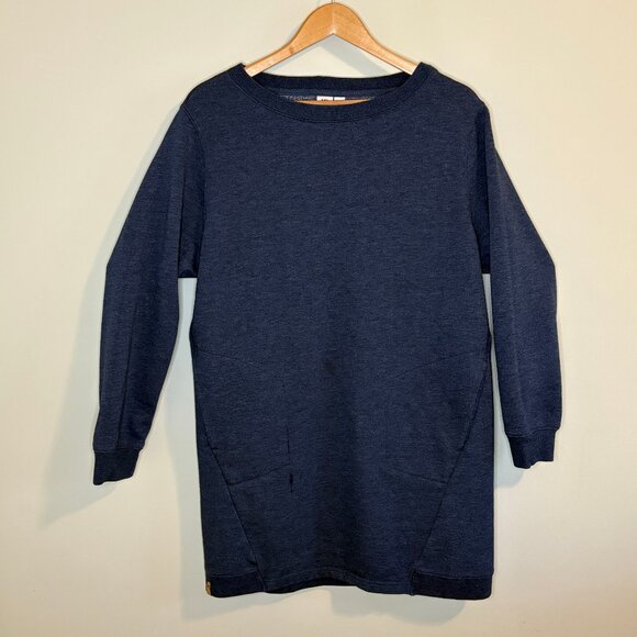 Fleece Crew Dress - Navy - Picture 2 of 5